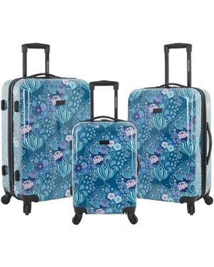 Bella Caronia 3 Piece Rolling Hardside luggage Set - Blue