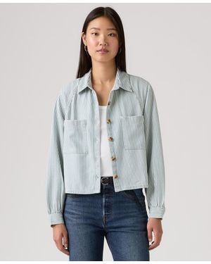 Levi's Long-sleeve Utility Crop Top - Gray