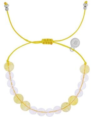 Roxy Waterproof Citrine Clear Quartz Adujustable Bracelet - Metallic