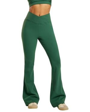 Be Athletica Be 180 High-waisted Wrap-waist Flared leggings - Green