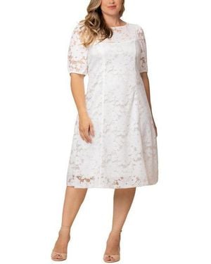 Kiyonna Plus Size Emma Lace Shift Dress - Black