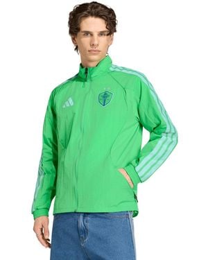 adidas Seattle Sounders Fc 2026 Anthem Raglan Full-zip Jacket - Green