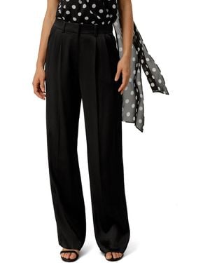 LILYSILK Double Faced Charmeuse Silk Straight Leg Pants - Black