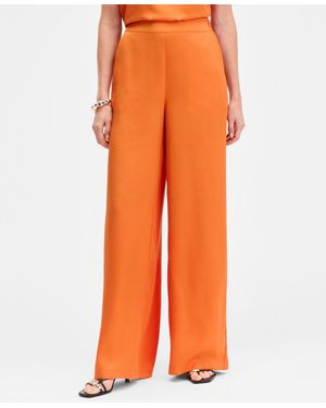 INC International Concepts High-rise Satin Palazzo Pants - Orange