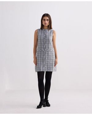 REISTOR The Cotton Tweed Shift Dress - White