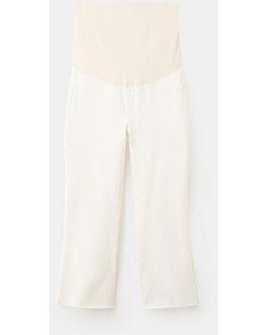 Mango Maternity Flared Cropped Jeans - White