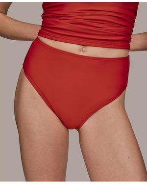 Donna Karan Mid-rise Bikini Bottoms - Red