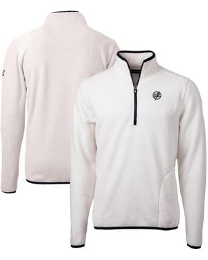 Cutter & Buck Oatmeal New York Yankees Cascade Eco Fleece Quarter-zip Jacket - Gray