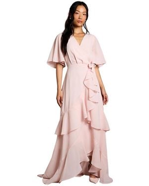 Coast Angel Sleeve Bridesmaid Maxi Dress - Pink