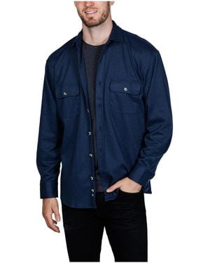 Tailorbyrd Super Soft Solid Sweater Shirt - Blue