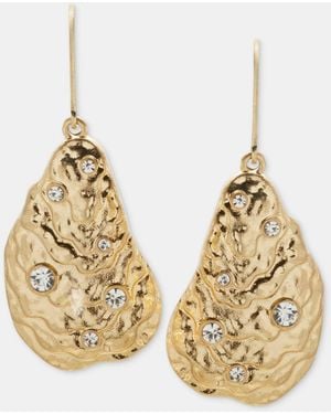 Lonna & Lilly Pave Oyster Shell Drop Earrings - Metallic