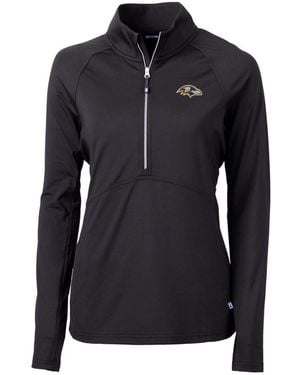 Cutter & Buck Baltimore Ravens Adapt Eco Knit Half-zip Pullover Jacket - Black