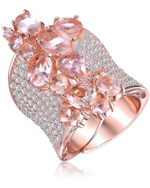 Genevive Jewelry Sterling Silver 18k Rose Gold Plated - Pink