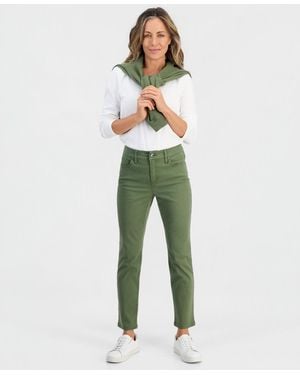 Style & Co. Petite High Rise Natural Straight-leg Jeans - Green