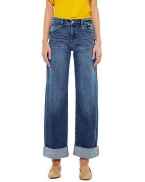 KanCan Essentials Ivanna High Rise Wide Jeans - Blue