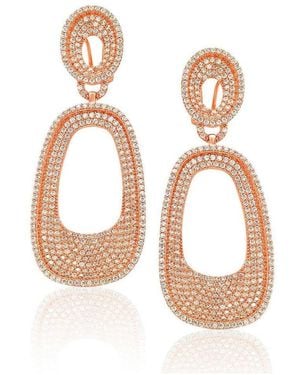 SUZY LEVIAN NEW YORK Suzy Levian Sterling Silver Cubic Zirconia Pave Drop Dangle Earrings - White