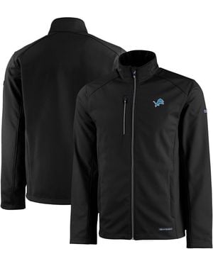 Cutter & Buck Detroit Lions Evoke Eco Softshell Full-zip Jacket - Black