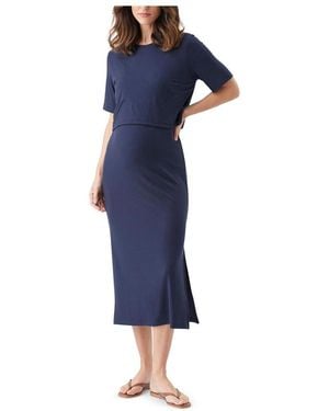 Ripe Maternity Maternity Ripe Ivy Rib Nursing Dress - Blue