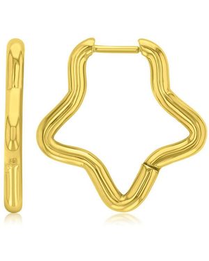 Roxy Waterproof 23mm Rounded Star Hoop Earrings - Yellow