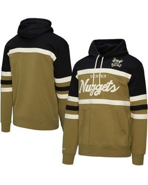 Mitchell & Ness Olive/black Denver nuggets Double Clutch Head Coach Hoodie - Green