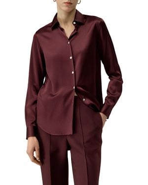 LILYSILK Timeless Silk Charmeuse Button-up Shirt - Red