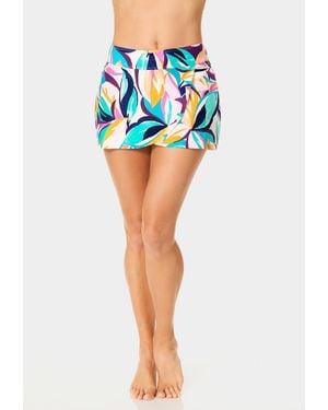 Anne Cole Tulip Drape Swim Skirt - Blue