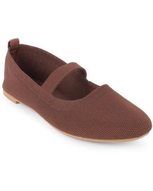 Tahari Ambrosia Slip-on Mary Jane Flats - Brown