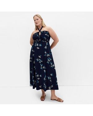 City Chic Everfree Floral Print Maxi Dress - Blue