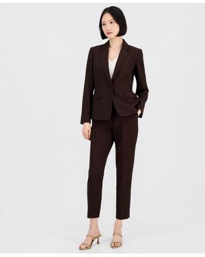 Tahari One-button Pantsuit Set - Brown