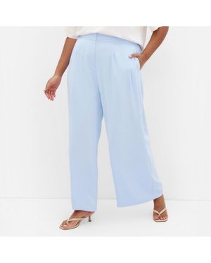 City Chic Holly Wide Leg Pant - Blue