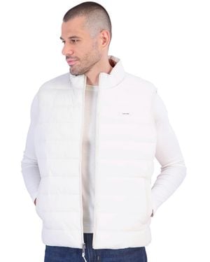 Calvin Klein Quilted Puffer Stretch Vest - White