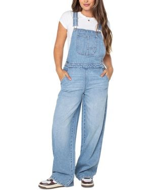Celebrity Pink Wide-leg Crossover Back Overalls - Blue