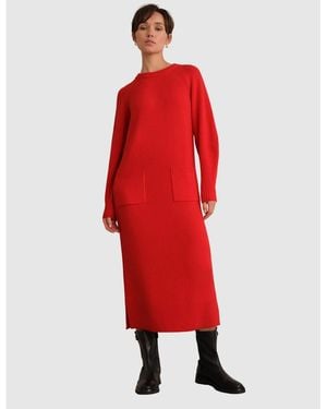 Hobbs Dannie Cinched-waist Collard Shirt - Red
