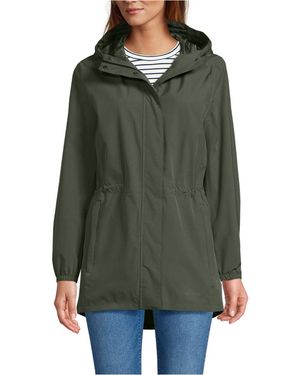 Lands' End Squall Packable Waterproof Raincoat - Green