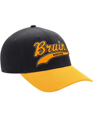 Starter Black/gold Boston Bruins Two-tone Tailsweep Mascot Adjustable Hat - Multicolor