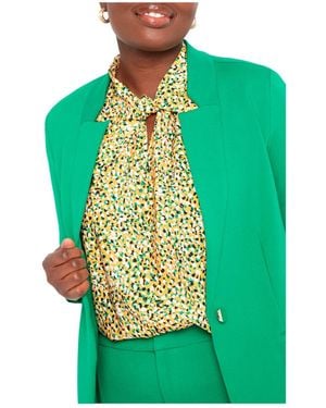 Eloquii Plus Size The Ultimate Stretch One Button Blazer - Green
