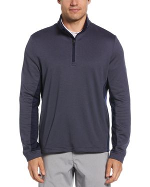 PGA TOUR Micro Jacquard Quarter-zip Pullover Sweater - Blue