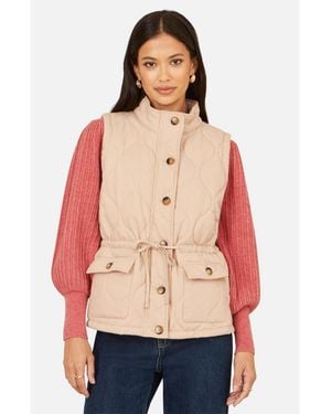 Yumi' Quilted Utility Gilet - Red