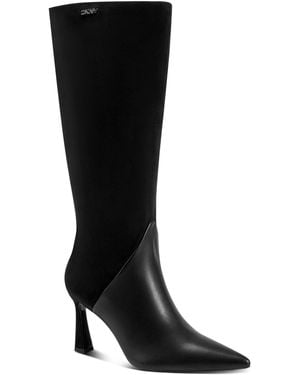 DKNY Clarinda Zipper Heeled Boots - Black