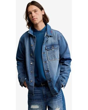 Desigual Denim Jacket Patches, Cotton - Blue