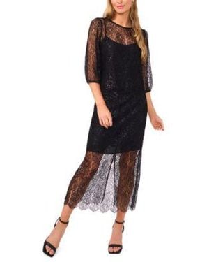 Cece Lace Blouse Midi Skirt - Black