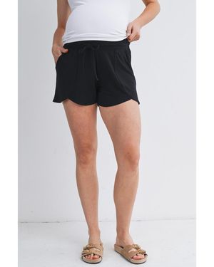 Hello Miss Maternity Relaxed Fit Lounge Shorts - Black