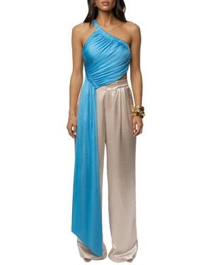 JLUXLABEL Spotlight Draped Top - Blue