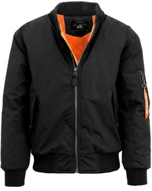 Spire By Galaxy Oversized Heavyweight Ma-1 Bomber Flight Jacket - Black