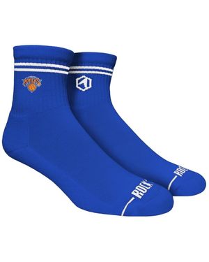 Rock Em Socks & New York Knicks Casual Stripe Quarter Padded-sole Formed-heel Socks - Blue