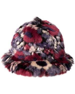 Kangol Faux Fur Casual Bucket Hat - Red
