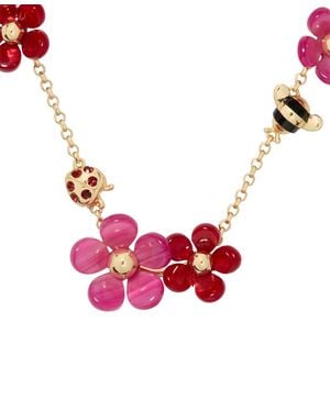 Kate Spade Gold-tone Summer Daze Flower Scatter Necklace - Pink