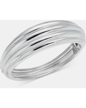 On 34th Textured Bangle Bracelet - White
