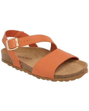 Celtic & Co. Aysmetric Strap Ankle-strap Arch-support Flatform Sandals - White