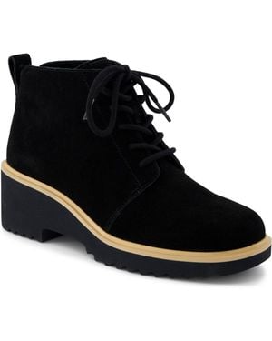 TOMS Maude Suede Lace Up Booties - Black